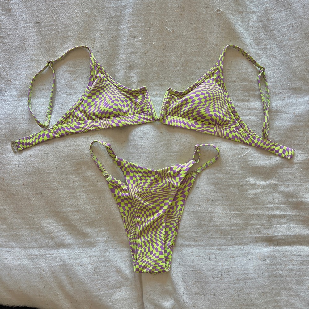 OneOne Swimwear Trippy Checker Bikini Set